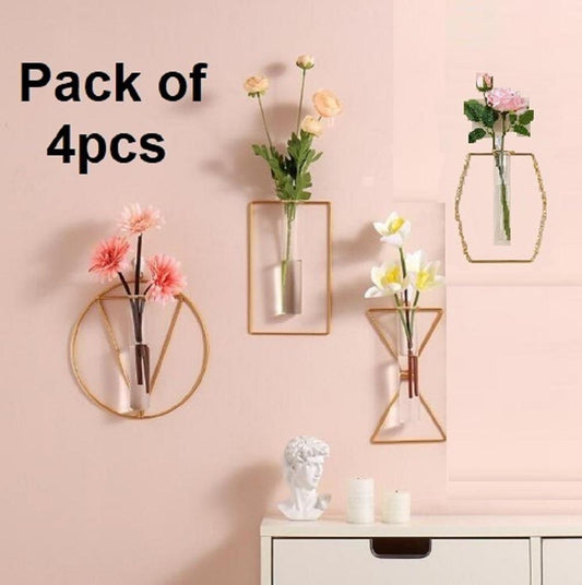 Pack Of 4pcs Wall-mounted Glass Vase